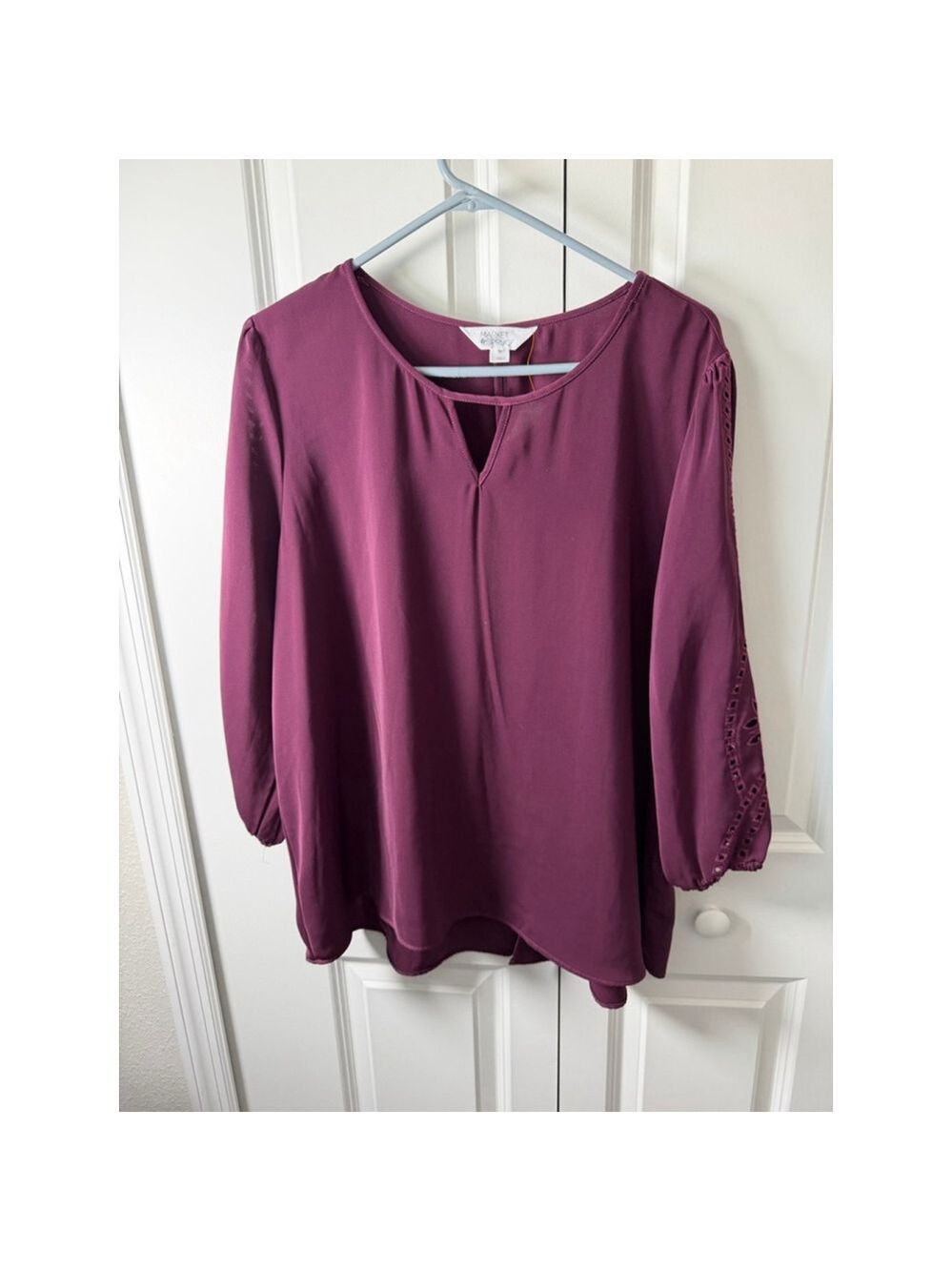 Market & Spruce Burgundy Blouse Plus Size XXL